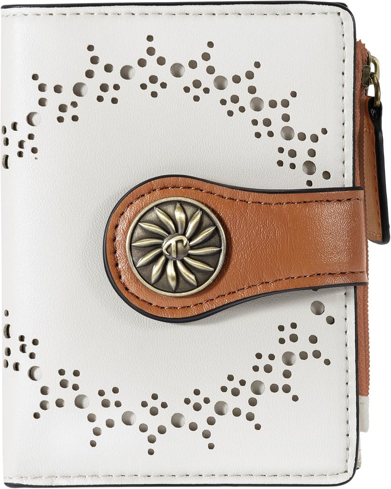Tipmile Small Wallet for Women Bifold RFID Blocking Card Holder Leather Wallets with Zipper Coin Pocket - Image 1